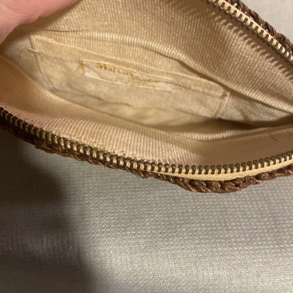Vintage Marcus Brothers Woven Raffia Zippered Make Up Pouch - Picture 5 of 7